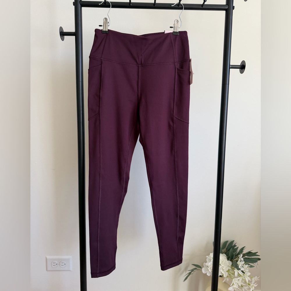 Victoria's Secret Studio 7/8 Legging | High Rise Burgundy Workout Size 8 NWT Y2K - Picture 4 of 12